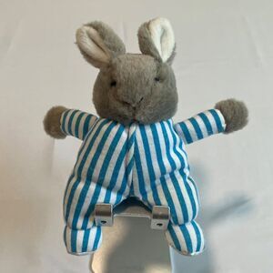 Goodnight Moon Bunny Rabbit Plush‎ 6-7" Harper Collins 2005 Blue Striped PJs